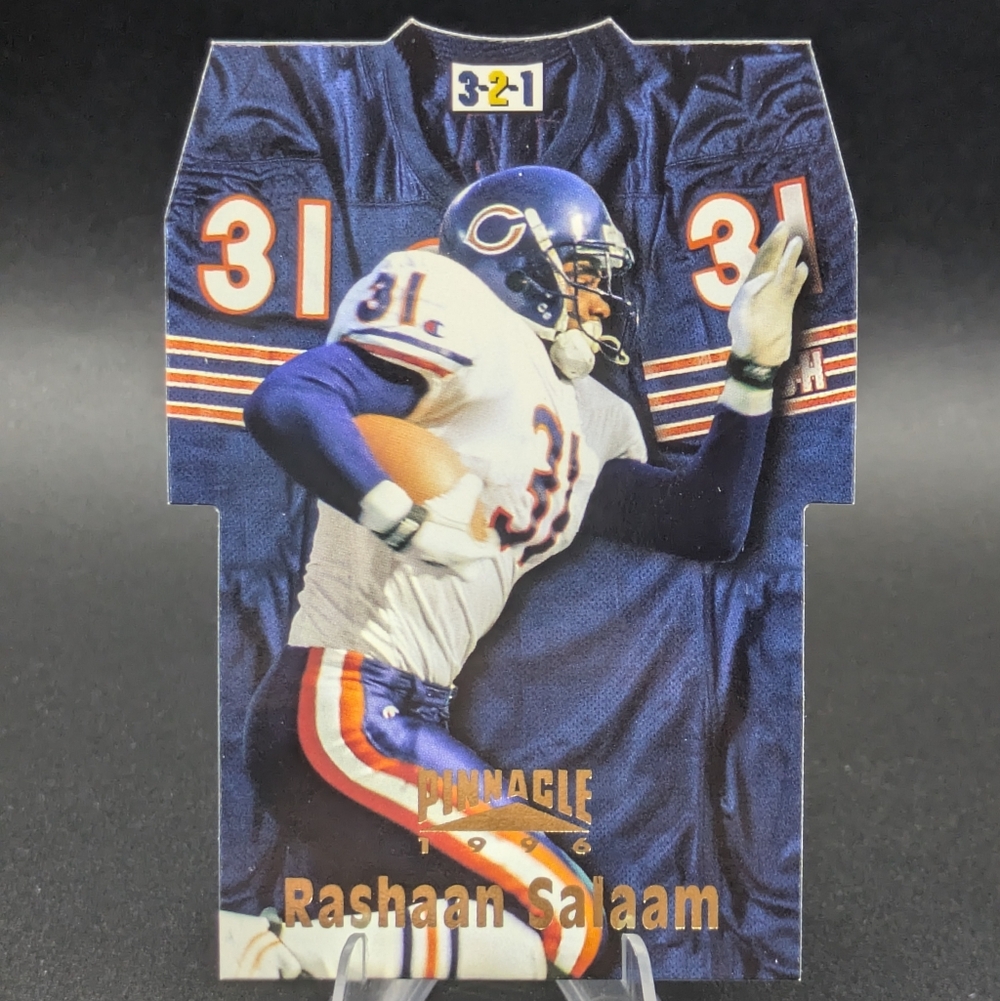 Vintage 1996 Pinnacle Die-Cut Jerseys Rashaan Salaam #8 Chicago Bears Card